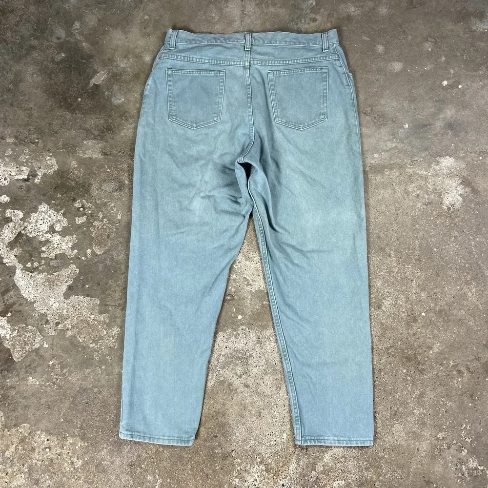 Vintage 90s‎ Wrangler Jeans Women's Size 18x29 Teal Straight Fit Work Wear